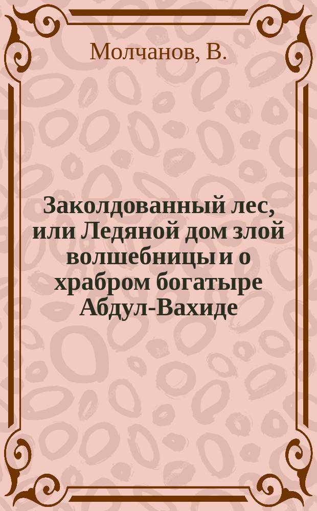 Заколдованный лес, или Ледяной дом злой волшебницы и о храбром богатыре Абдул-Вахиде : Народная русская сказка