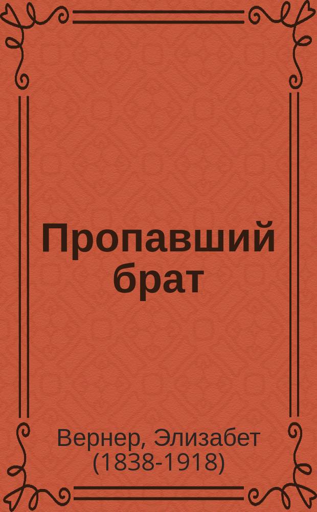 Пропавший брат : Роман