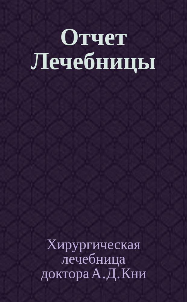 Отчет Лечебницы