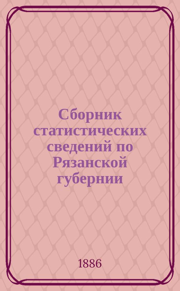 Сборник статистических сведений по Рязанской губернии : Т. [1]. Т. 6. Вып. 1 : Пронский уезд