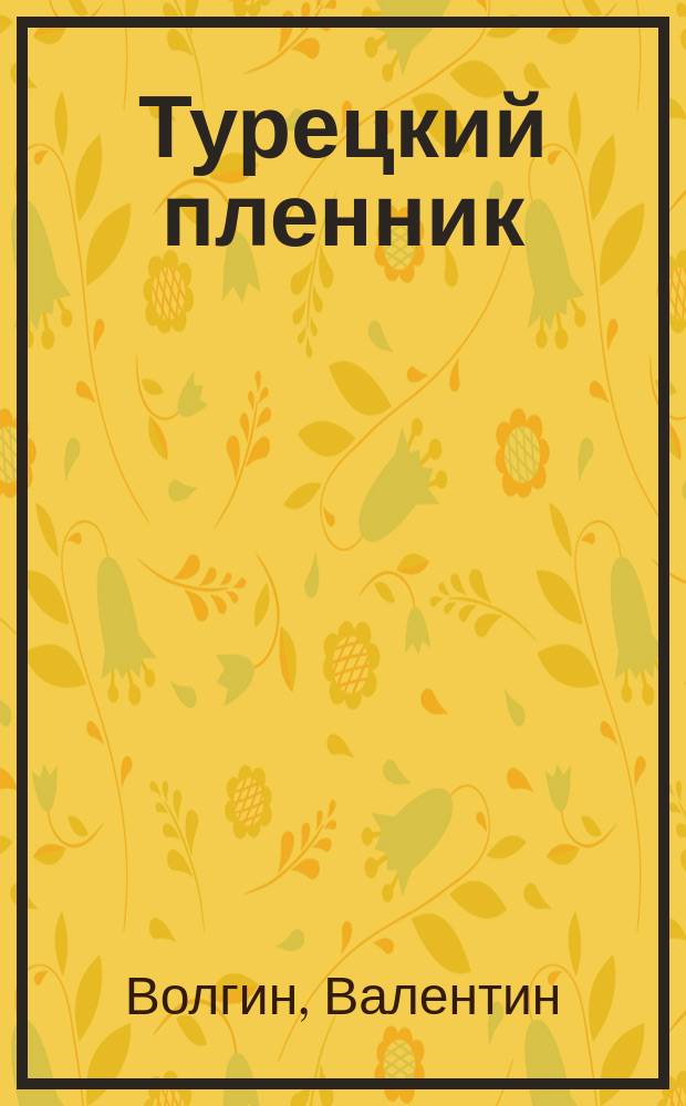 Турецкий пленник : Ист. повесть Валентина Волгина