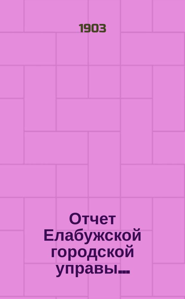 Отчет Елабужской городской управы...