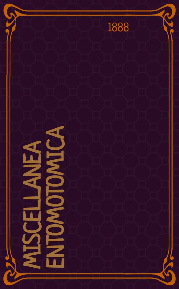 Miscellanea entomotomica : Наблюдения по анатомии насекомых