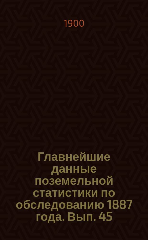 Главнейшие данные поземельной статистики по обследованию 1887 года. Вып. 45 : Уфимская губерния