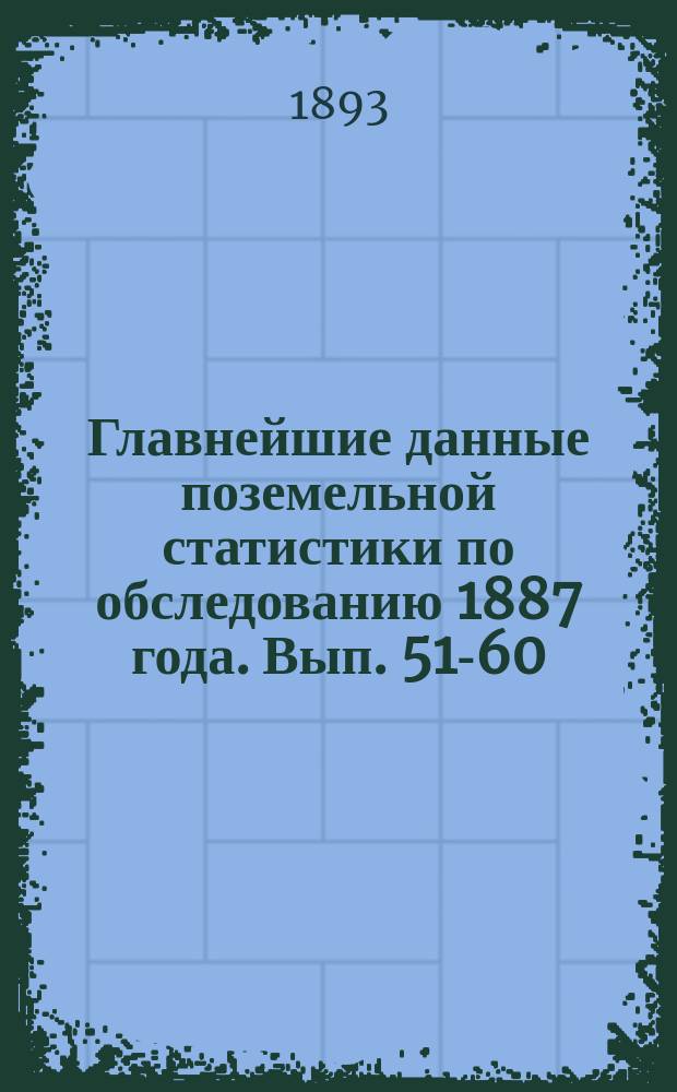 Главнейшие данные поземельной статистики по обследованию 1887 года. Вып. 51-60 : Привислянские губернии