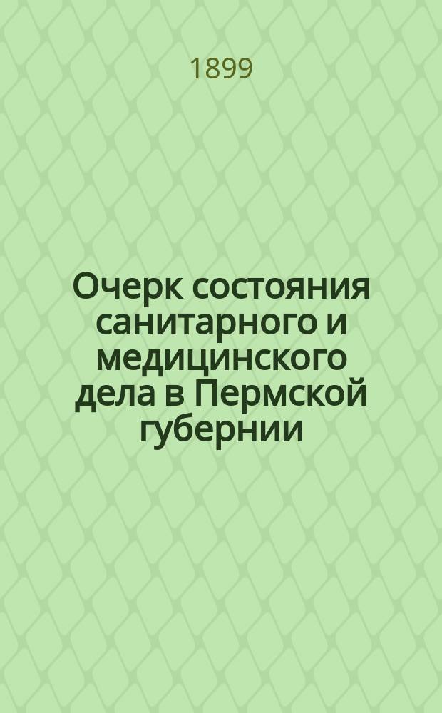 Очерк состояния санитарного и медицинского дела в Пермской губернии : Земская медицина