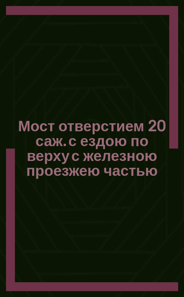 Мост отверстием 20 саж. с ездою по верху с железною проезжею частью