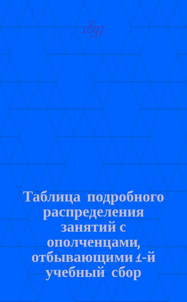 Таблица подробного распределения занятий с ополченцами, отбывающими 1-й учебный сбор