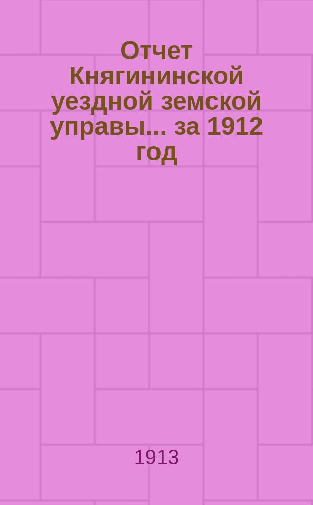 Отчет Княгининской уездной земской управы... ... за 1912 год