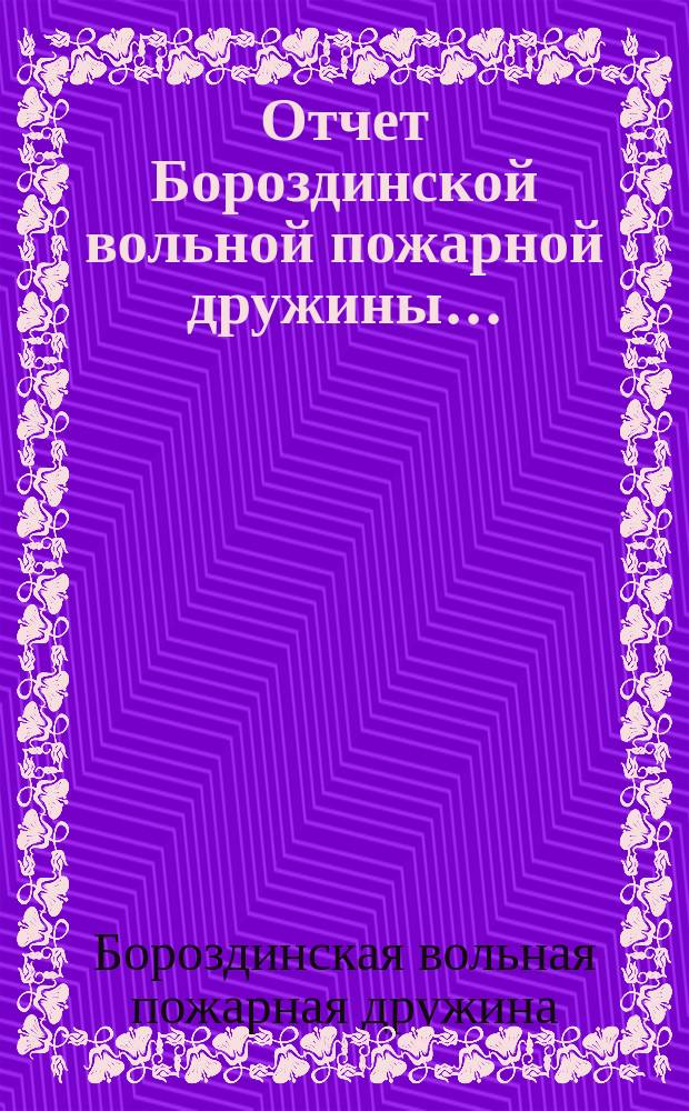 Отчет Бороздинской вольной пожарной дружины...