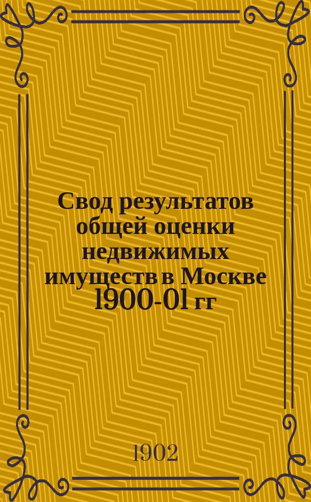 Свод результатов общей оценки недвижимых имуществ в Москве 1900-01 гг : Список владений... Пресненской части