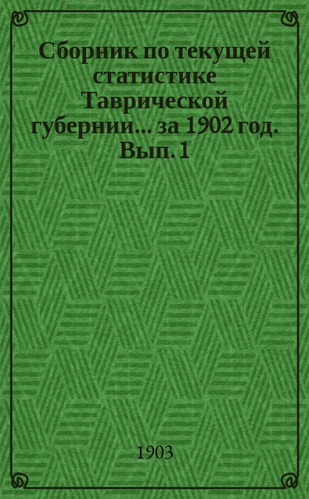 Сборник по текущей статистике [Таврической губернии]... за 1902 год. Вып. 1 : Высев и урожай хлебов и сбор сена