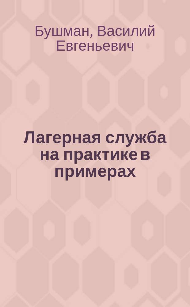 ... Лагерная служба на практике в примерах