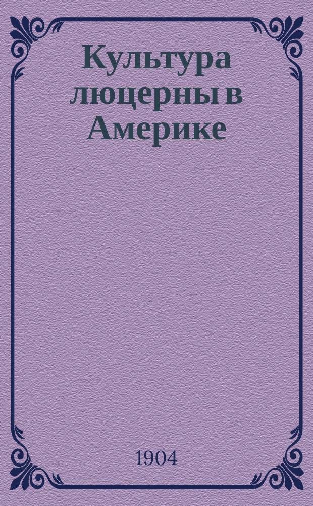 Культура люцерны в Америке