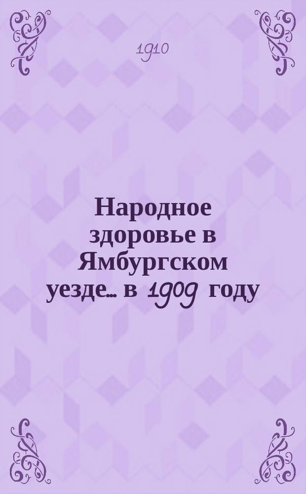 Народное здоровье в Ямбургском уезде... в 1909 году