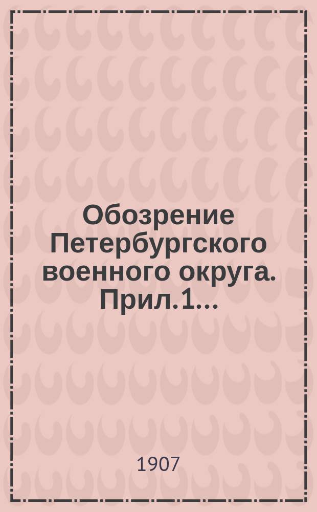 Обозрение Петербургского военного округа. Прил. 1... : Маршруты грунтовых дорог Округа