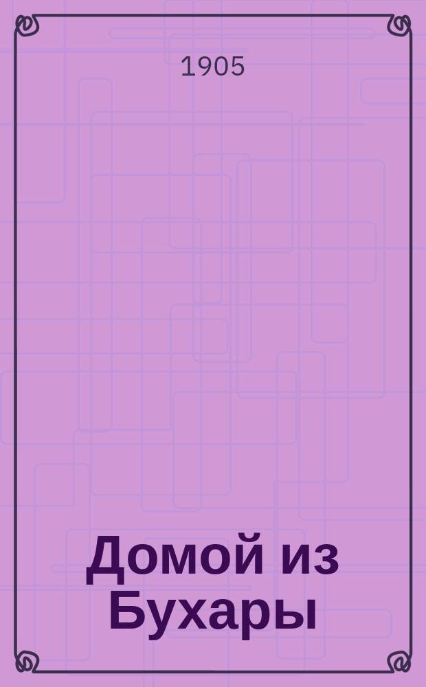 Домой из Бухары : Роман-быль