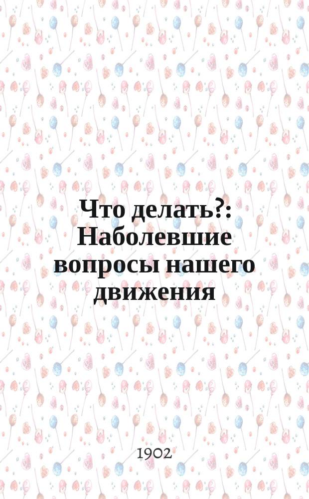 Что делать? : Наболевшие вопросы нашего движения