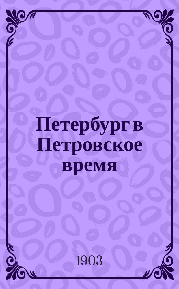 Петербург в Петровское время : исторический очерк Н. Головина