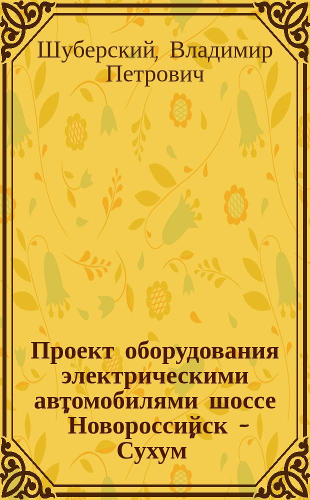 Проект оборудования электрическими автомобилями шоссе "Новороссийск - Сухум"