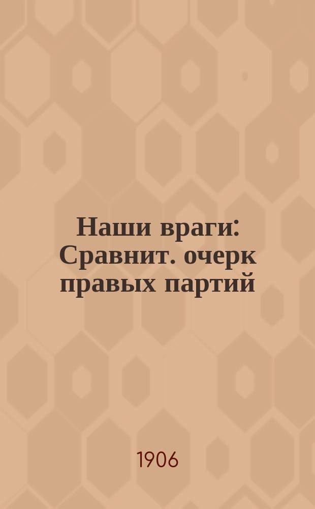 Наши враги : Сравнит. очерк правых партий