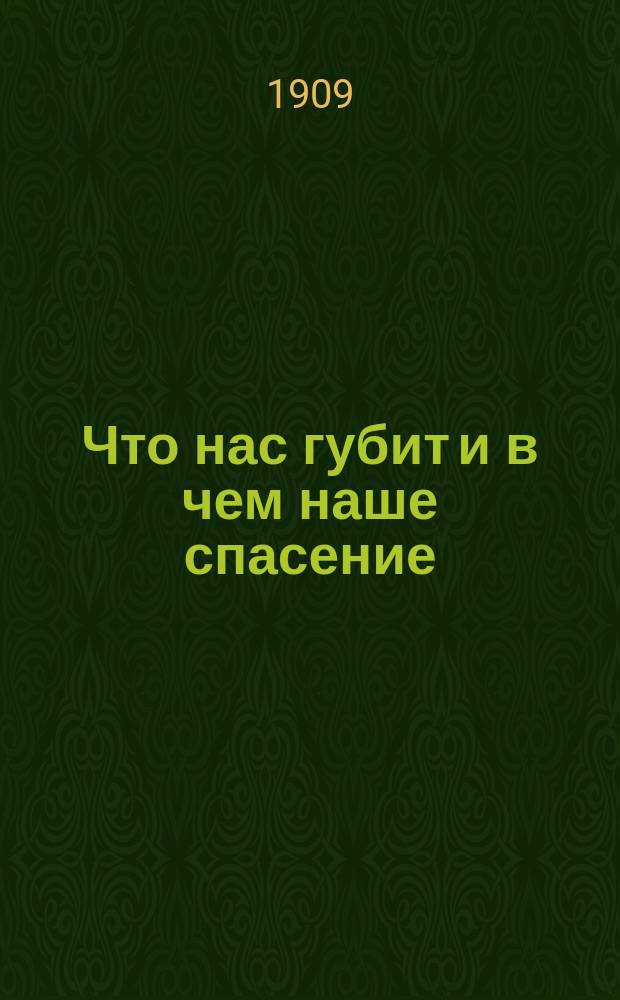 Что нас губит и в чем наше спасение : Об алкоголизме