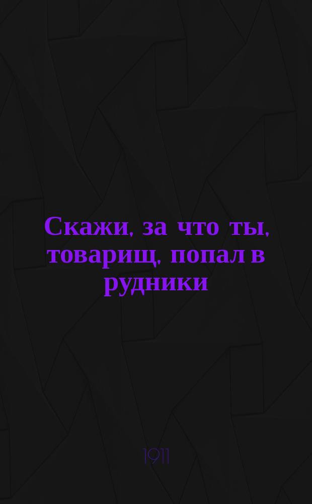 Скажи, за что ты, товарищ, попал в рудники : Новые песни