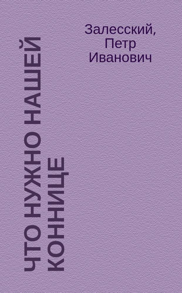 Что нужно нашей коннице