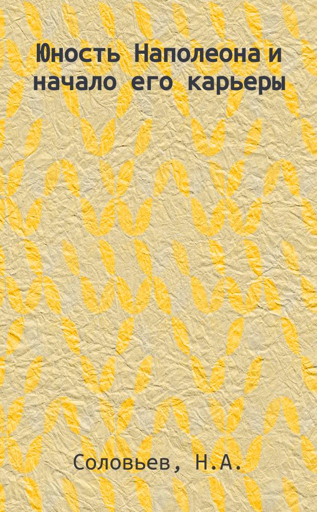Юность Наполеона и начало его карьеры : Попул. очерк