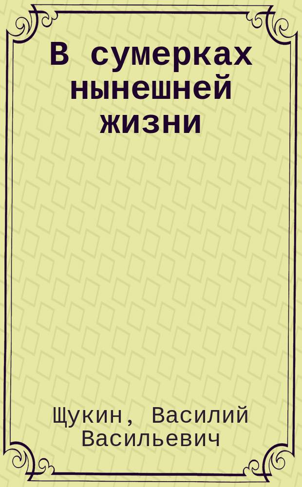 В сумерках нынешней жизни : Беседы, проповеди и размышления