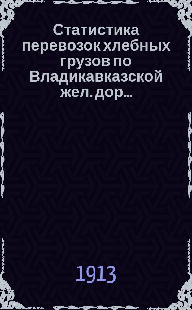 Статистика перевозок хлебных грузов по Владикавказской жел. дор...