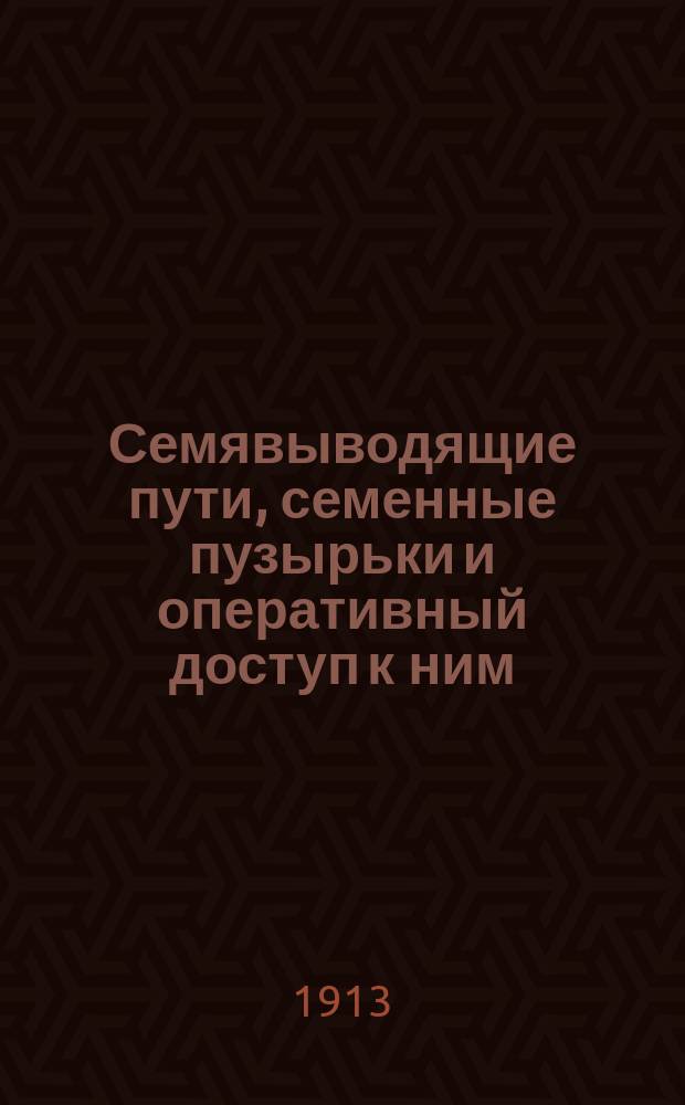 Семявыводящие пути, семенные пузырьки и оперативный доступ к ним