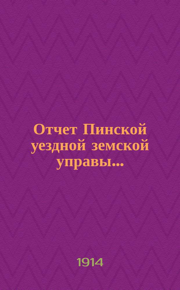 Отчет Пинской уездной земской управы.. : С прил. за 1913 год