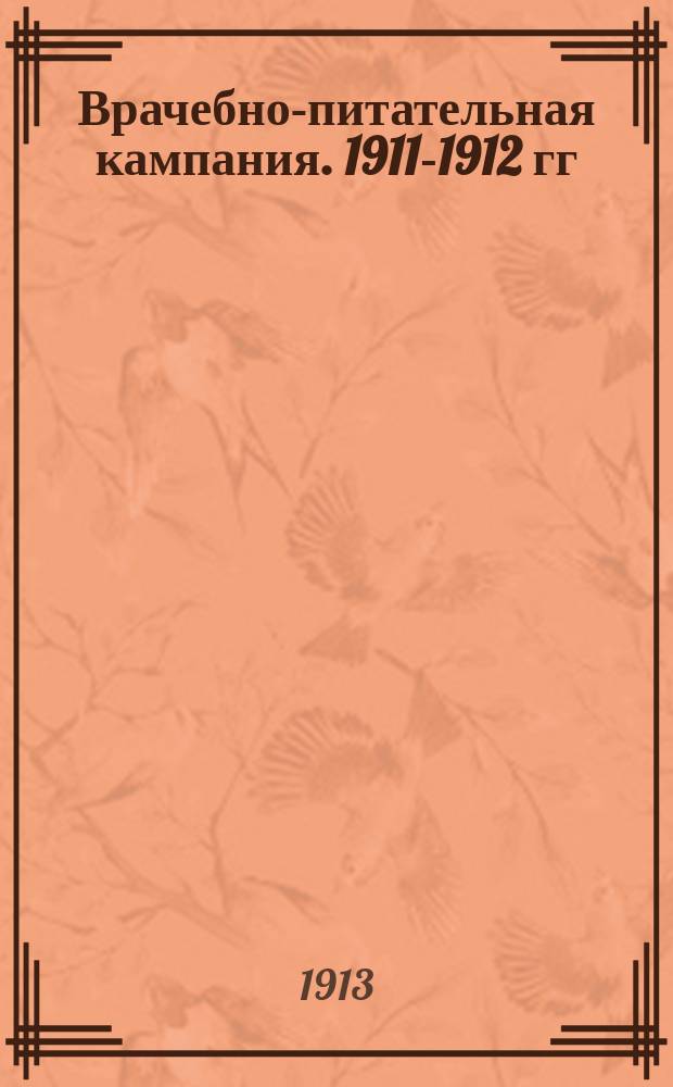 Врачебно-питательная кампания. 1911-1912 гг : (Лит.-стат. отчет). Ч. 1-2. Ч. 2