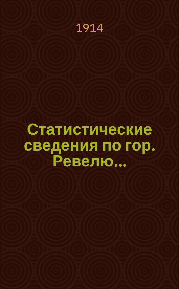 Статистические сведения по гор. Ревелю.. : (Данные Стат. бюро). 1913 г.