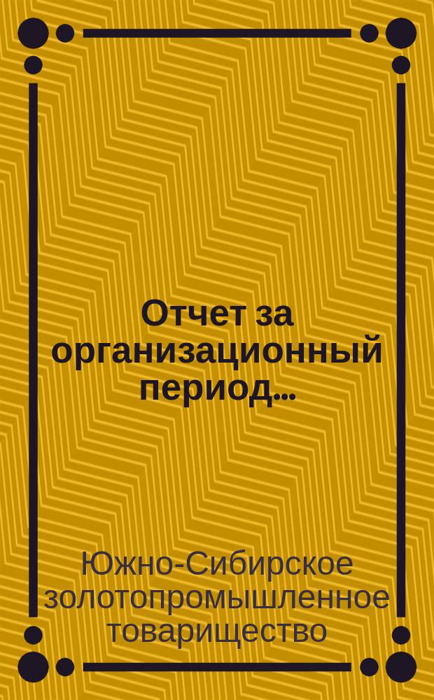 Отчет за организационный период...