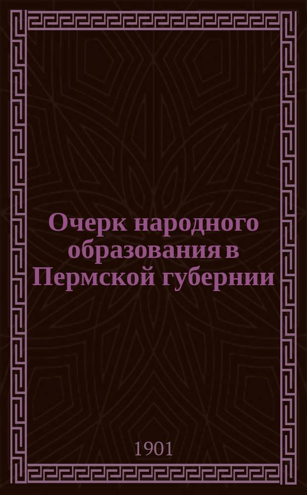 Очерк народного образования в Пермской губернии