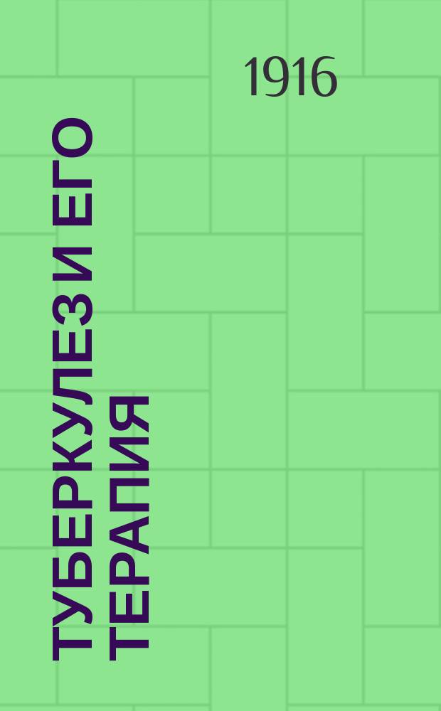 Туберкулез и его терапия : (Мед. ересь)