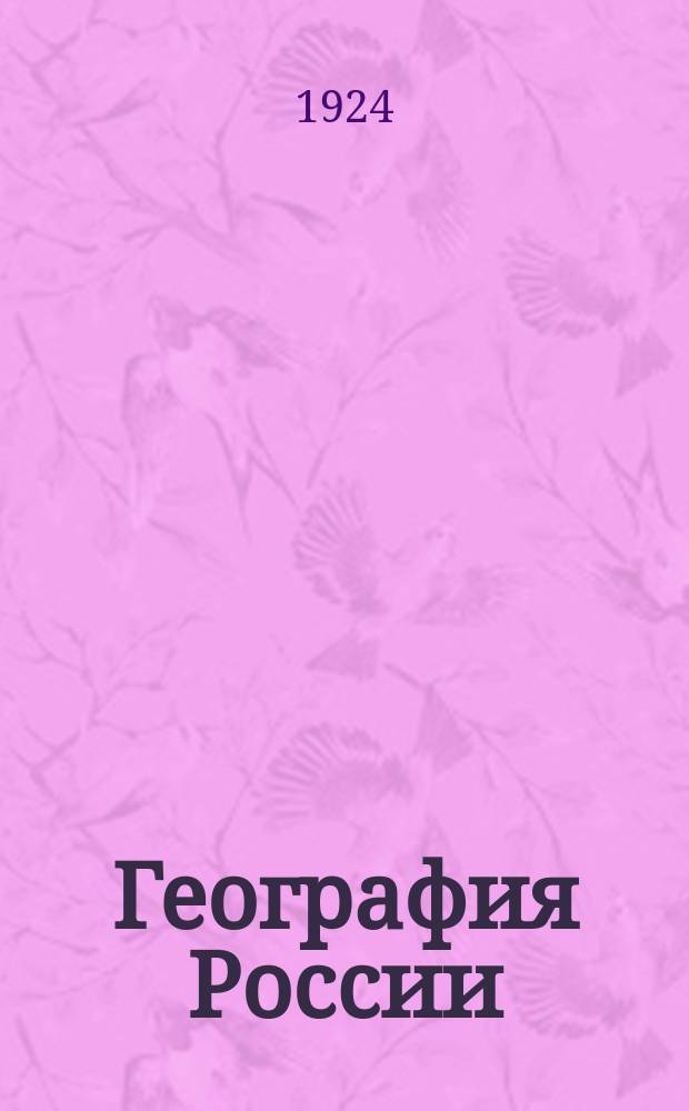 География России : Ч. 1. Ч. 2. Вып. 3 : Земной магнетизм