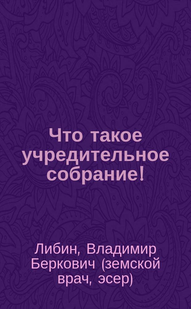 ...Что такое учредительное собрание!