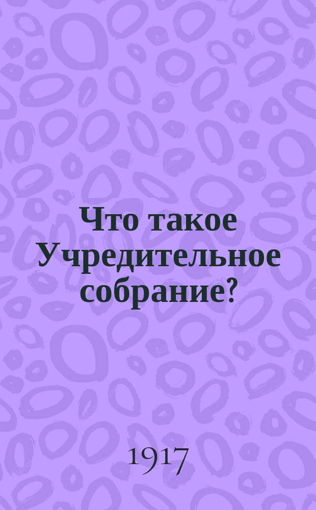 Что такое Учредительное собрание?
