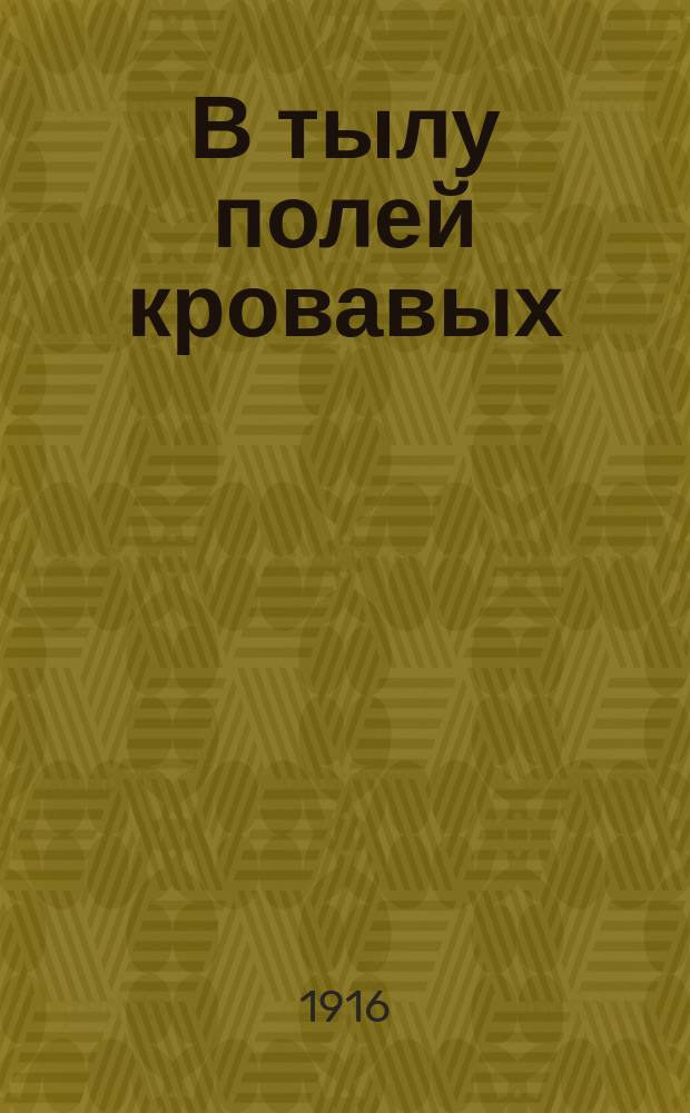 В тылу полей кровавых : (Сербия и Болгария)