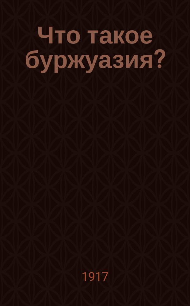 Что такое буржуазия?