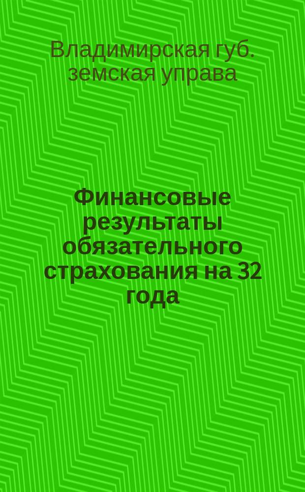 Финансовые результаты обязательного страхования на 32 года (1875-1906 гг.) по уездам