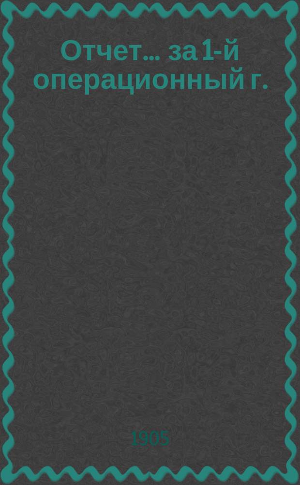 Отчет... ... за 1-й операционный г.
