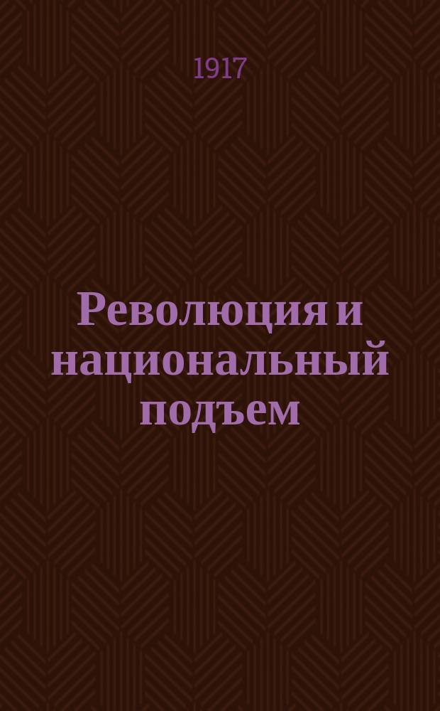 Революция и национальный подъем : Речь, сказ. на заседании Партии нар. свободы в Москве 5 апр. 1917 г.