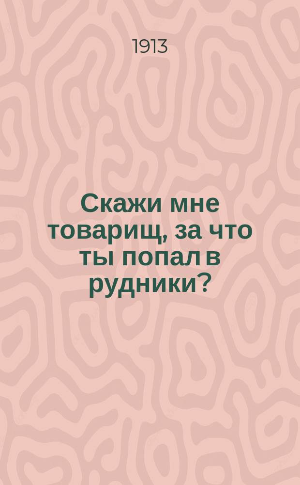Скажи мне товарищ, за что ты попал в рудники? : Новейший сборник русских народных и художественных песен