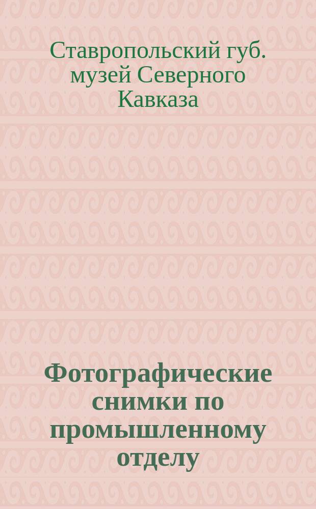[Фотографические снимки по промышленному отделу]