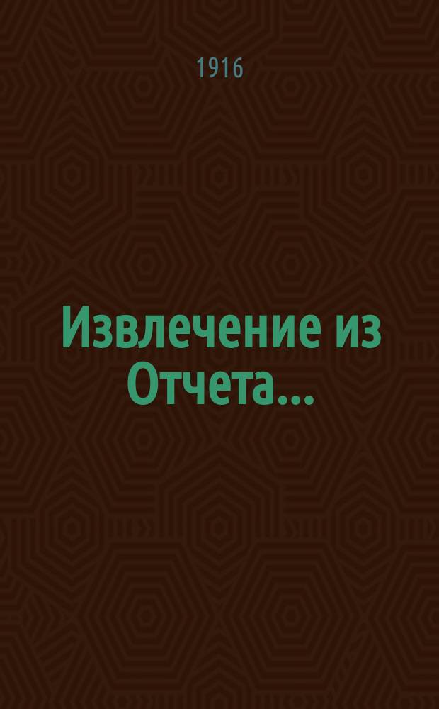 Извлечение из Отчета...