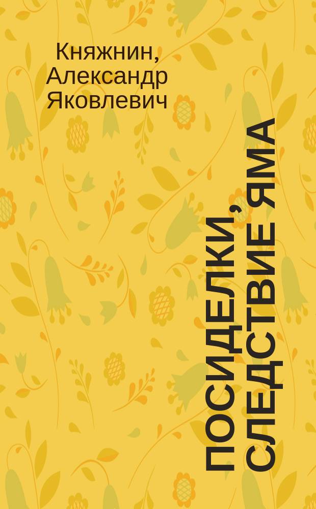 Посиделки, следствие Яма : Комическая опера в 1 д